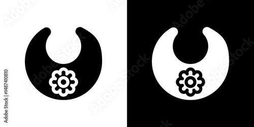 Baby bib icon in solid flat trendy design style.