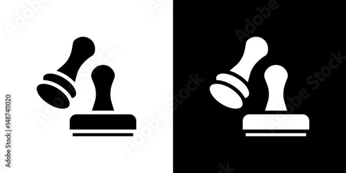 Approval stamp icon in solid flat trendy design style.