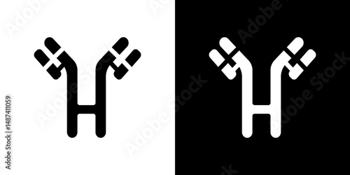 Antibody icon in solid flat trendy design style.
