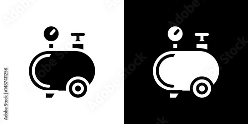 Air compressor icon in solid flat trendy design style.
