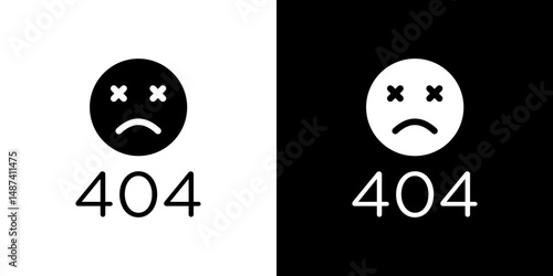 404 Error icon in solid flat trendy design style.