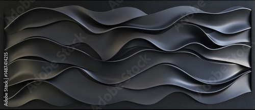 Modern abstract wall art design with textured black wave patterns for interior decor, contemporary home styling, minimalist aesthetic inspiration.