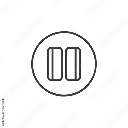 Pause Button Icon for Media Players and Video Platforms - Playback Control Symbol for Digital Entertainment Interfaces and Music Applications