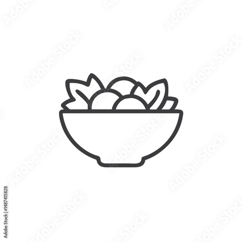 Salad Bowl Icon for Food Apps, Recipe Websites, Menu Design, Healthy Lifestyle Blogs, Nutrition Programs, Vegetarian Content and Digital Restaurant Marketing