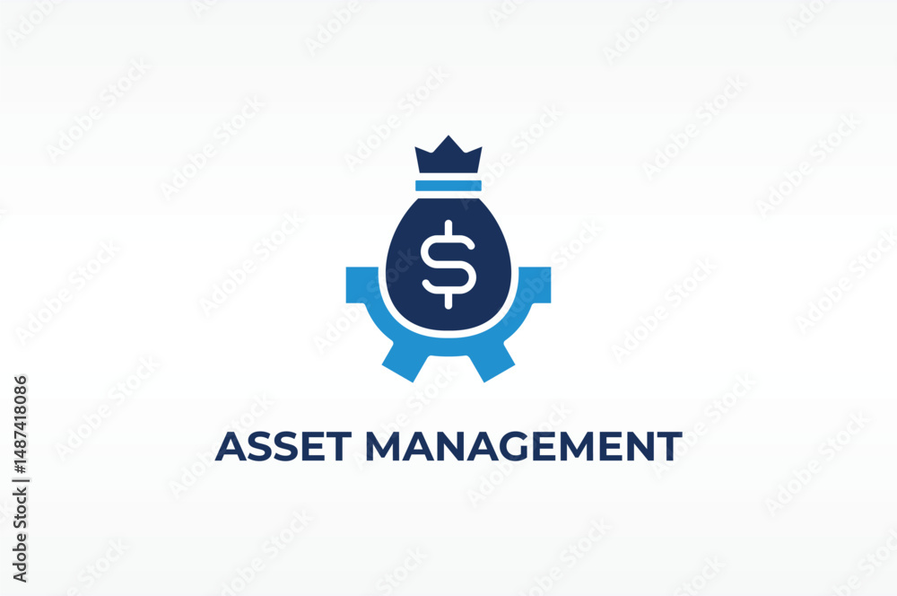 Obraz premium ASSET MANAGEMENT vector, icon or logo sign isolated symbol illustration