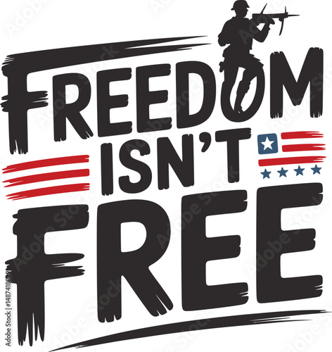 Freedom isnt free American soldier quote graphic