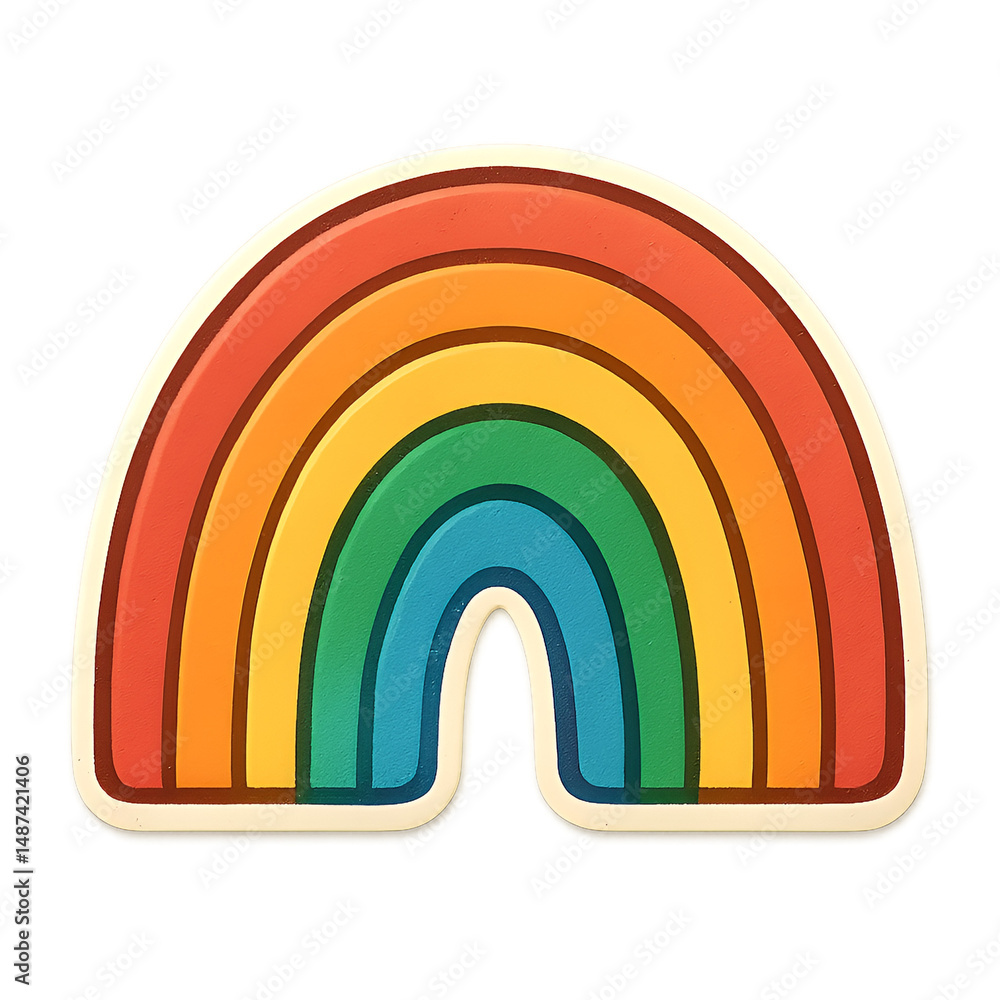 Fototapeta premium Rainbow sticker clip art transparent no background png