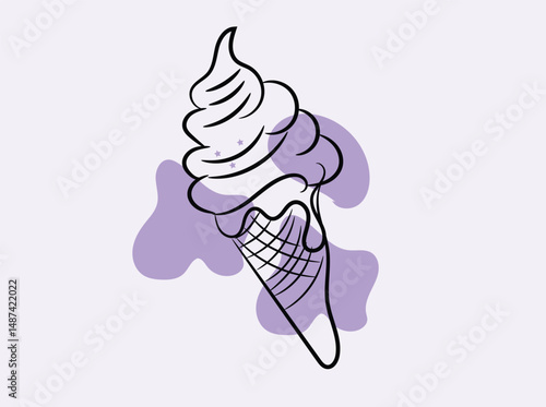 Delicious Soft Serve Ice Cream Cone in Lavender Hues