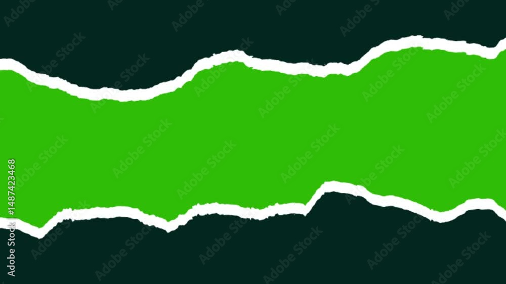 Two slideshow animation torn ripped paper transition on a green screen. title effect Slideshow video motion graphic template