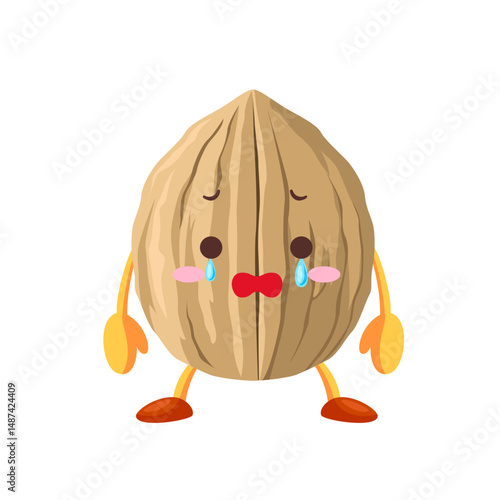 涙を流すかわいいクルミのキャラクター