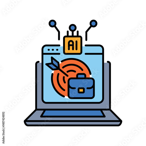 matching educational programs career goals color line icon for digital and print projects.