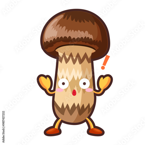 驚くかわいいマツタケのイラスト