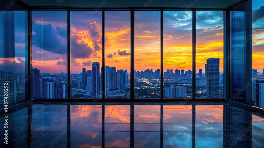 Fototapeta premium City Skyline at Sunset