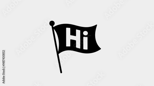 hi flag design vector on white background 