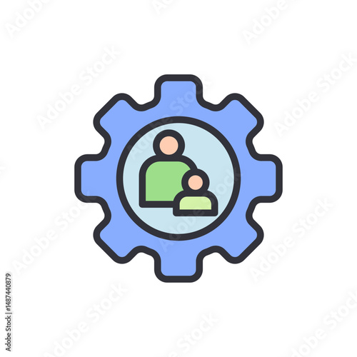 Gear Icon Illustrating Mentorship Assistance And Operational Support