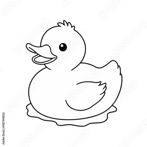 Rubber Duck Coloring Page Outline for Kids' Activities, Educational Resources, Art Projects, and Printable Crafts