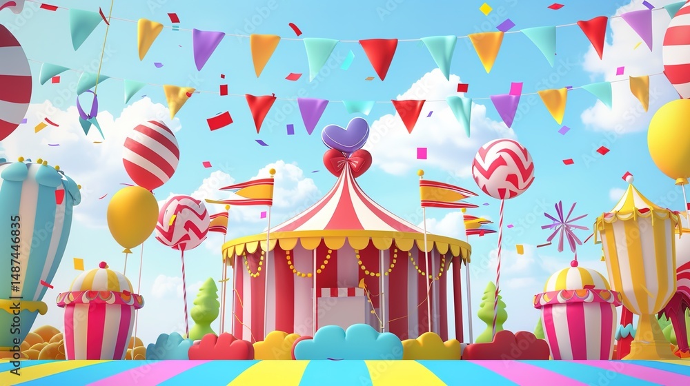 Obraz premium Festival greeting card cartoon illustration
