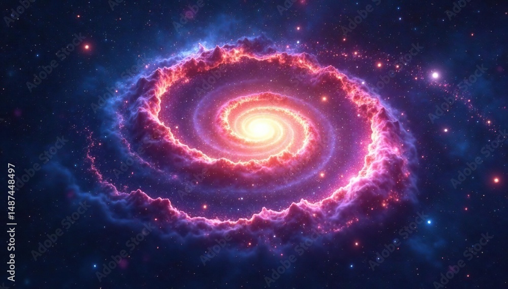 Obraz premium Breathtaking image of a spiral galaxy swirling in the vast cosmos, showcasing vibrant colors and intricate details , bright, beautiful