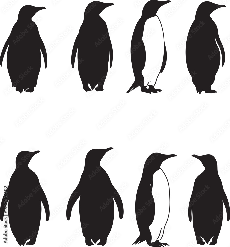 Naklejka premium set of penguins