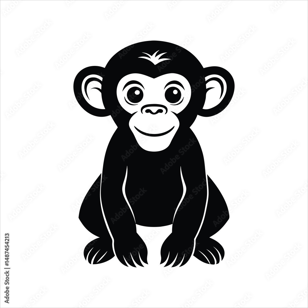 Fototapeta premium vector illustration of a Chimpanzee