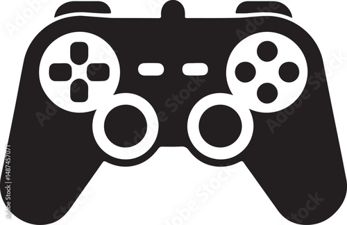 Video game controller Silhouette vector, Gamepad vector icon illustration