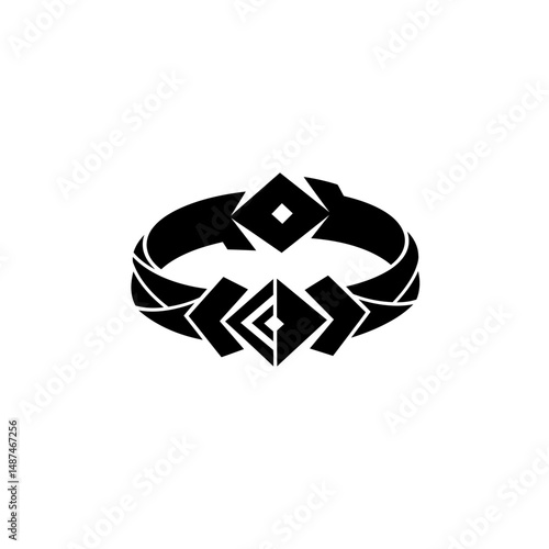 Symbolic Emblem of Elegance: A captivating close-up of a black and white design element, features a complex design. It exudes sophistication and artistic allure.