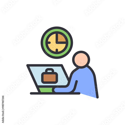 Creative Man Working At His Desk And Managing His Time