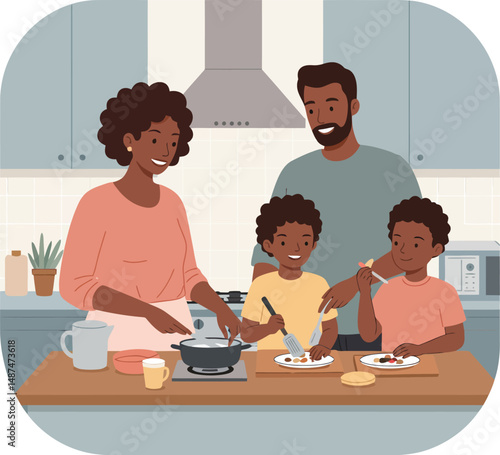 family at home