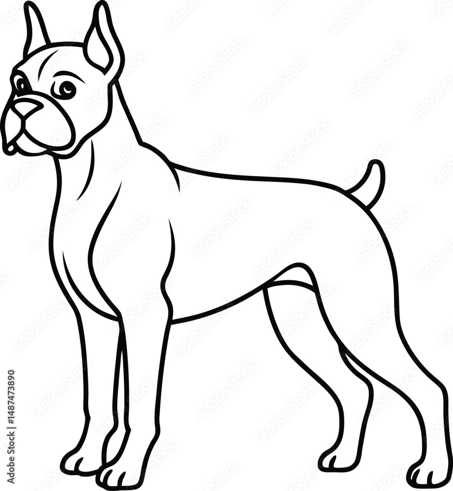 Fototapeta premium boxer dog outline icon vector on transparent background
