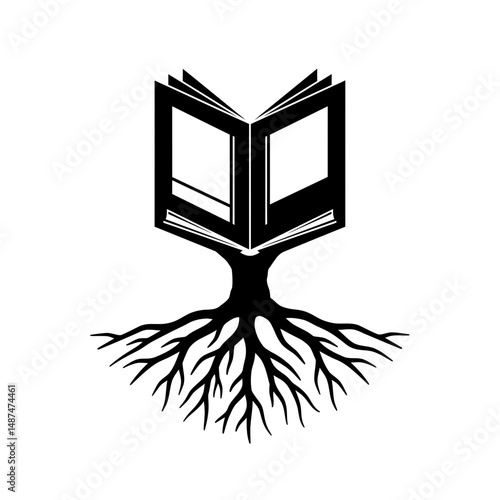 Knowledge Roots: A striking illustration of a book sprouting roots, symbolizing the growth of knowledge and the deep connection between learning and life.