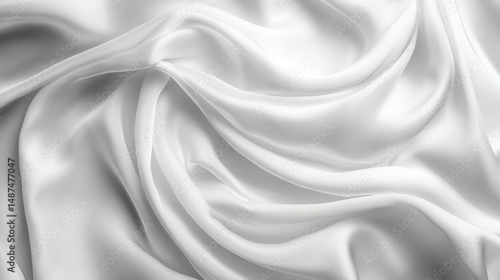 Obraz premium White Silk Fabric Draped Texture Background