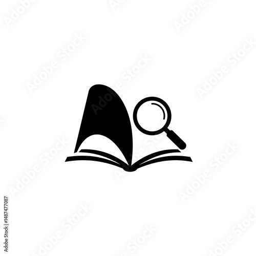 Book and Magnifying Glass: A simple yet compelling graphic of an open book accompanied by a magnifying glass, symbolizing knowledge, exploration, and the pursuit of understanding. 