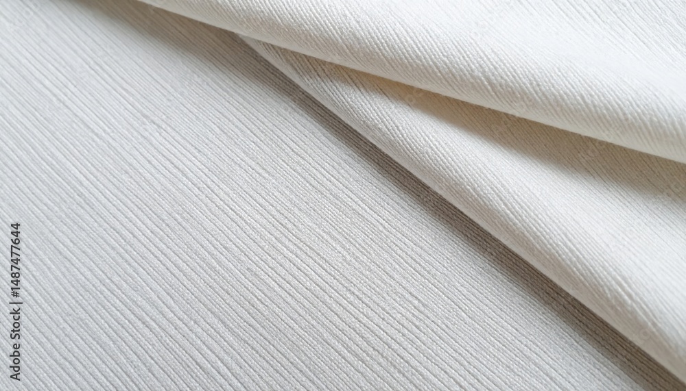 Obraz premium Folding white fabric indoor studio textile photography minimalist aesthetic close-up view soft textures