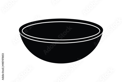 Silhouette art illustration of a mixing bowl.eps