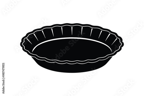 Silhouette art illustration of a tart pan.eps