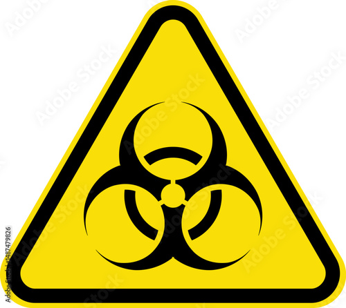 Danger sign, warning triangle sign, biohazard warning icon, emergency symbol.