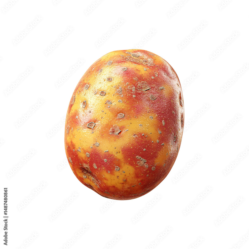 Fototapeta premium Single Red and Yellow Potato Isolated on white background