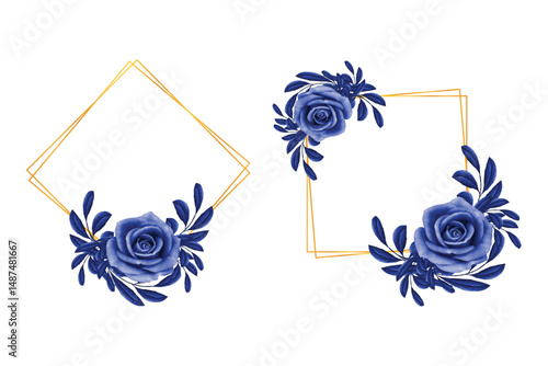 Beautiful watercolor floral frame background

