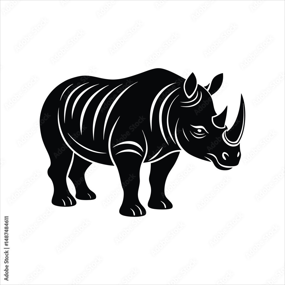 Fototapeta premium Rhinoceros vector illustration