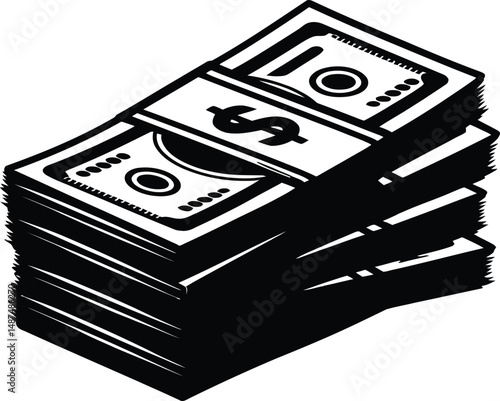 Bundled Banknotes Representing Financial Success and Economic Prosperity