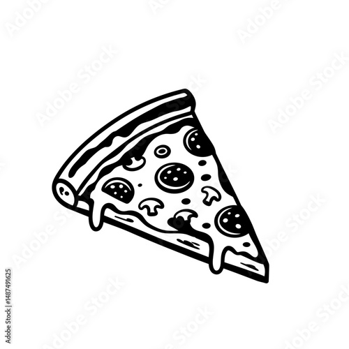 Pizza Perfection: A mouthwatering pizza slice, illustrated with precision.