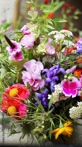 Wallpaper Mural Vibrant Wildflower Bouquet: Rustic Charm and Natural Elegance Torontodigital.ca