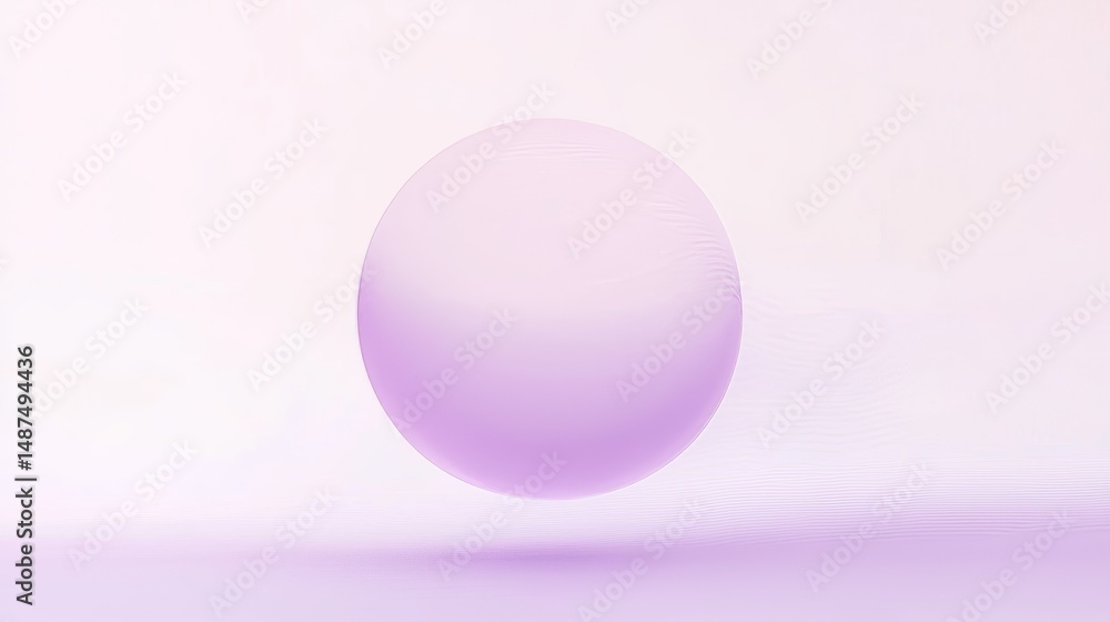 Abstract purple sphere floating over wavy surface Abstract purple sphere floating over wavy surface
