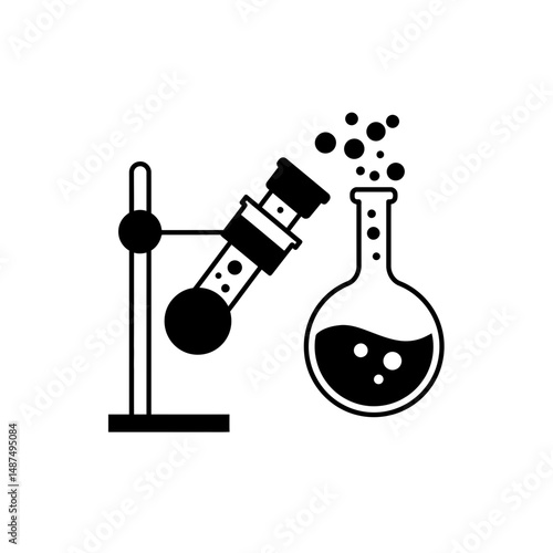 Science Lab Illustration: A sophisticated illustration depicts essential scientific tools, ideal for conveying the essence of discovery, research, and analysis in a lab setting. 