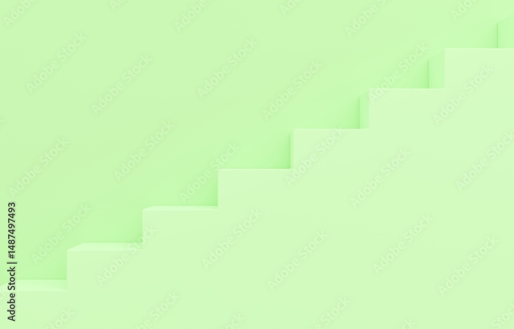 Fototapeta premium 3D素材_シンプルな階段_黄緑