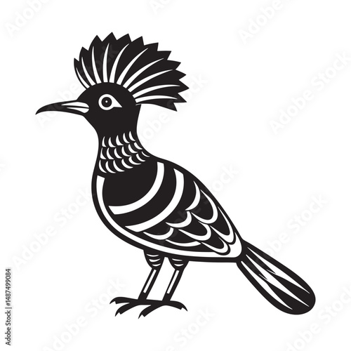  Hoopoe vector style silhouette.