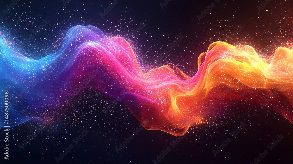 Obraz premium Abstract waves formed by colored light fog