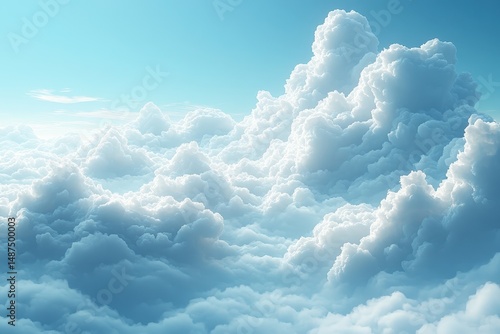 Cloud like Shapes Create a Serene Ambience Against a Tranquil Sky Blue Backdrop in This Captivating Natural Display