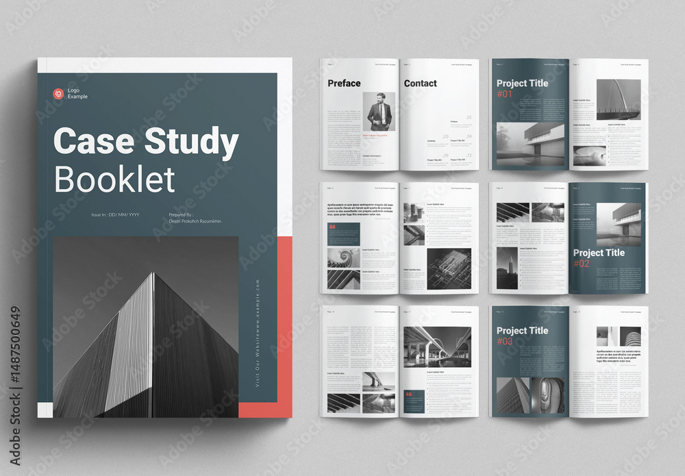 Case Study Booklet Layout Design Template Stock Template | Adobe Stock