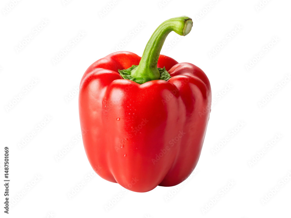 Vibrant Red Bell Pepper with Clean White Backdrop. Vibrant Red Bell Pepper with Clean White Backdrop.